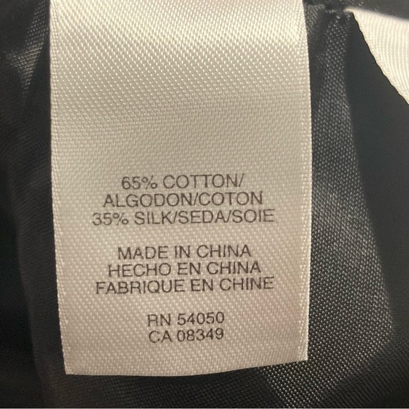 JONES NEW YORK Sz 12 Wrap Silk Cotton Sheer Tab Sleeve Floral  Hem Bow Dress - Picture 16 of 17